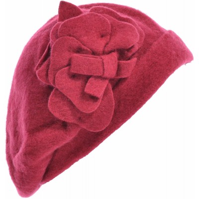 's Wool Beret Hat Floral Cloche Vintage Winter Warmth  eb-88774317